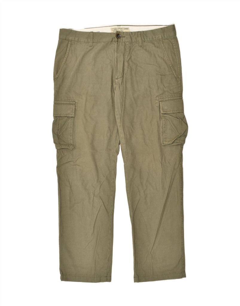 OVS Mens Regular Straight Cargo Trousers IT 50 Large W36 L30 Khaki Cotton | Vintage OVS | Thrift | Second-Hand OVS | Used Clothing | Messina Hembry 