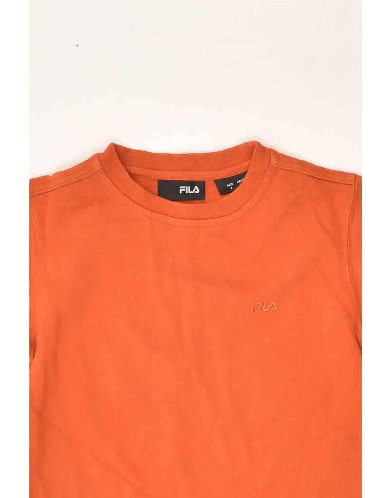 FILA Boys Sweatshirt Jumper 3-4 Years Orange Cotton | Vintage Fila | Thrift | Second-Hand Fila | Used Clothing | Messina Hembry 