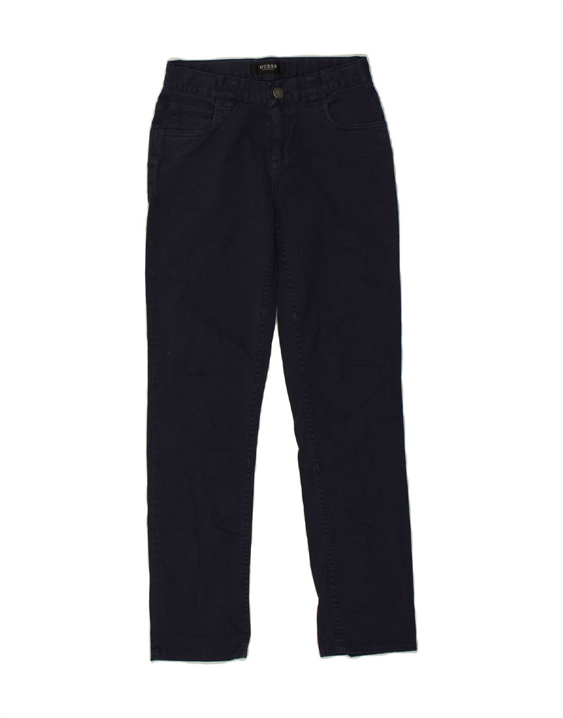 GUESS Boys Slim Casual Trousers 11-12 Years W24 L27 Navy Blue Cotton Vintage Guess and Second-Hand Guess from Messina Hembry 