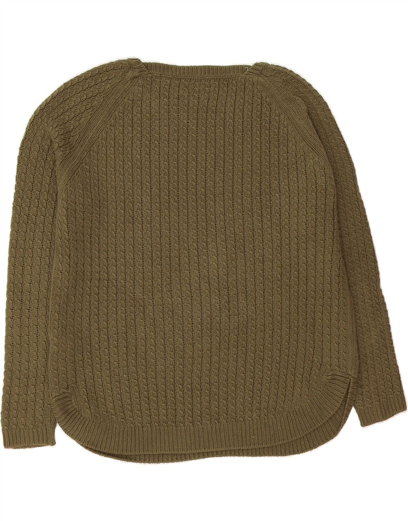 MASSIMO DUTTI Womens Oversized Boat Neck Jumper Sweater UK 14 Medium Green Vintage Massimo Dutti and Second-Hand Massimo Dutti from Messina Hembry 