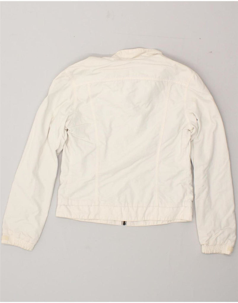 MURPHY & NYE Womens Bomber Jacket UK 10 Small White Nylon Vintage Murphy & Nye and Second-Hand Murphy & Nye from Messina Hembry 