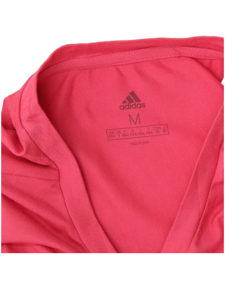 Adidas Womens Graphic T-Shirt Top UK 12/14 Medium Pink Polyester