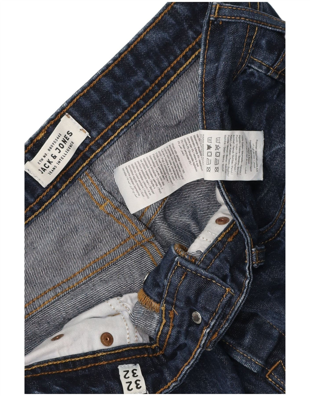 Jack & Jones Mens Slim Jeans W32 L32 Navy Blue Cotton