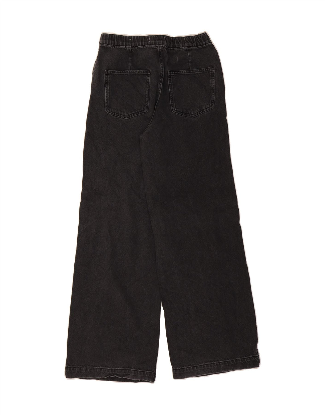 ZARA Womens Wide Leg Jeans Small W26 L29 Black Cotton Vintage Zara and Second-Hand Zara from Messina Hembry 