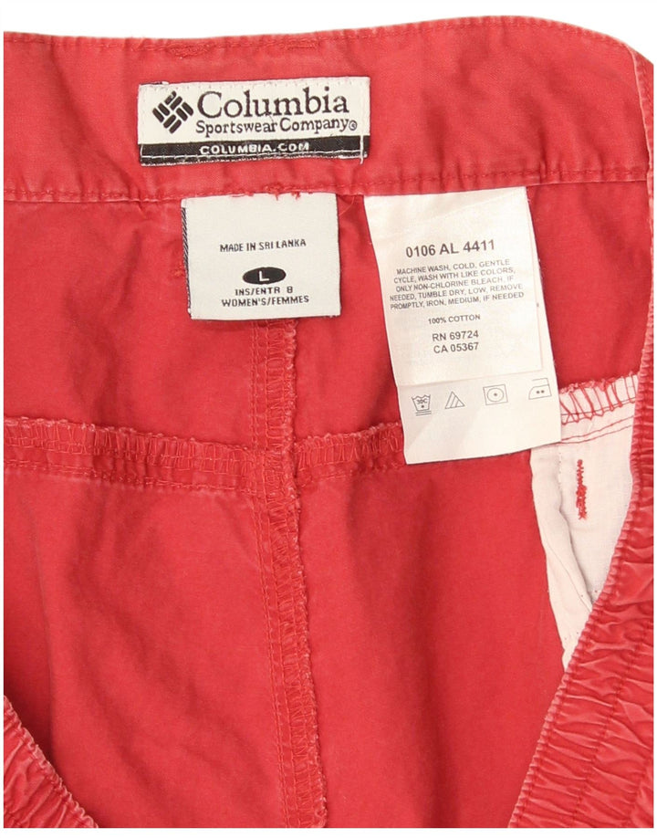 Columbia Womens Cargo Shorts Large W36  Red Cotton