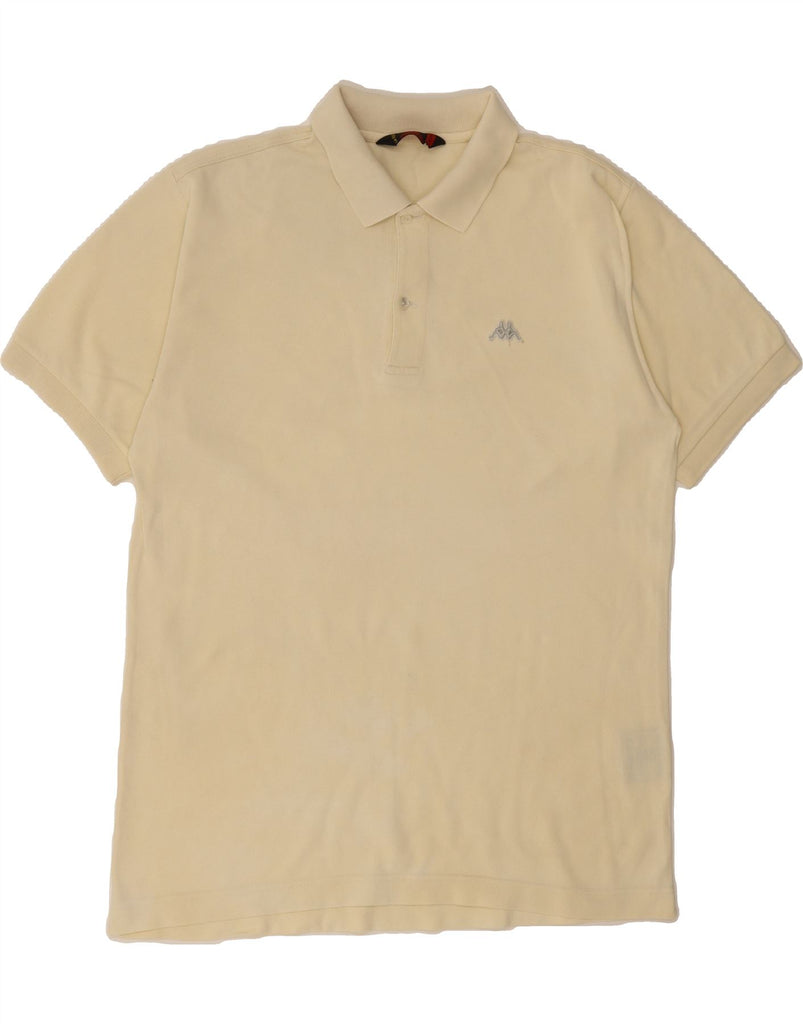 KAPPA Mens Polo Shirt Medium Beige Cotton Vintage Kappa and Second-Hand Kappa from Messina Hembry 