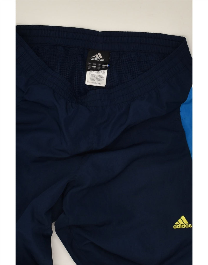 ADIDAS Mens Tracksuit Trousers UK 34/36 Small Navy Blue Polyester | Vintage Adidas | Thrift | Second-Hand Adidas | Used Clothing | Messina Hembry 