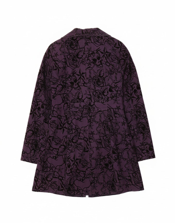 IZABEL Womens Overcoat UK 12 Medium Purple Floral