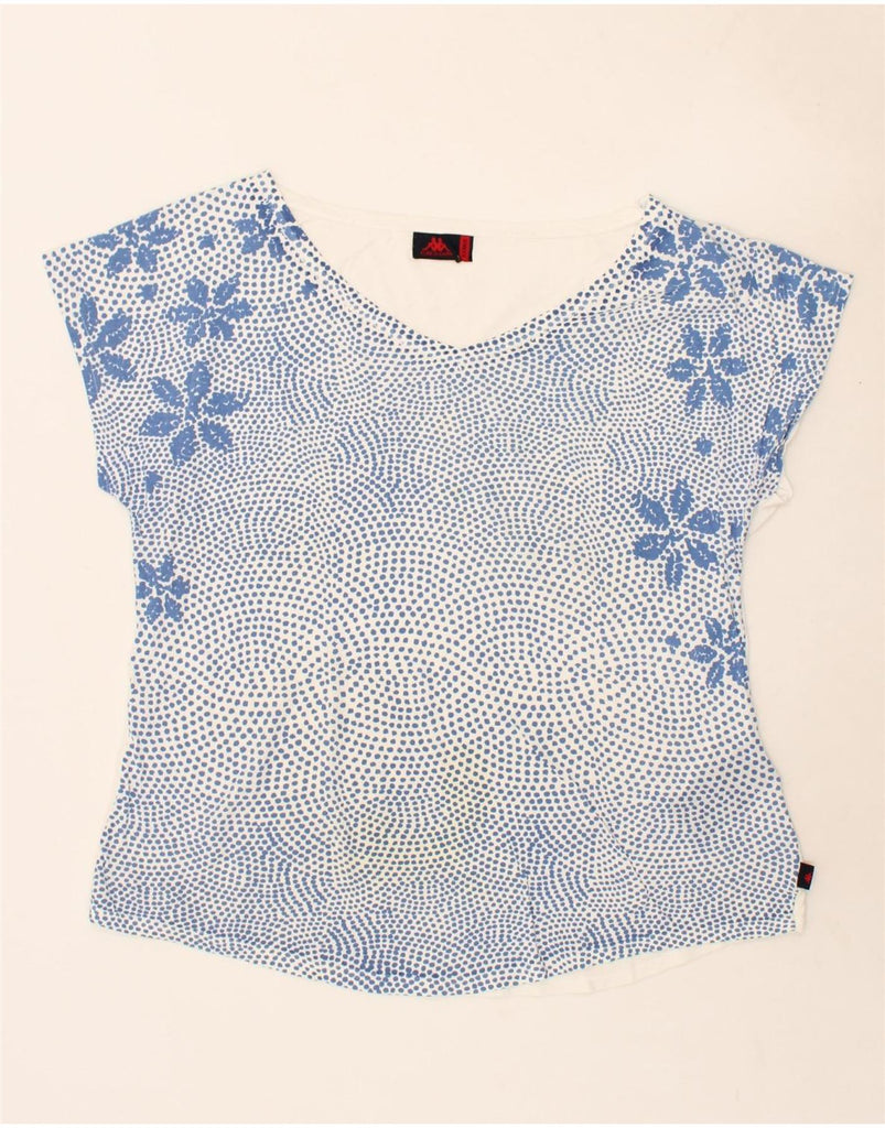 KAPPA Womens T-Shirt Top XL Blue Spotted Cotton Vintage Kappa and Second-Hand Kappa from Messina Hembry 