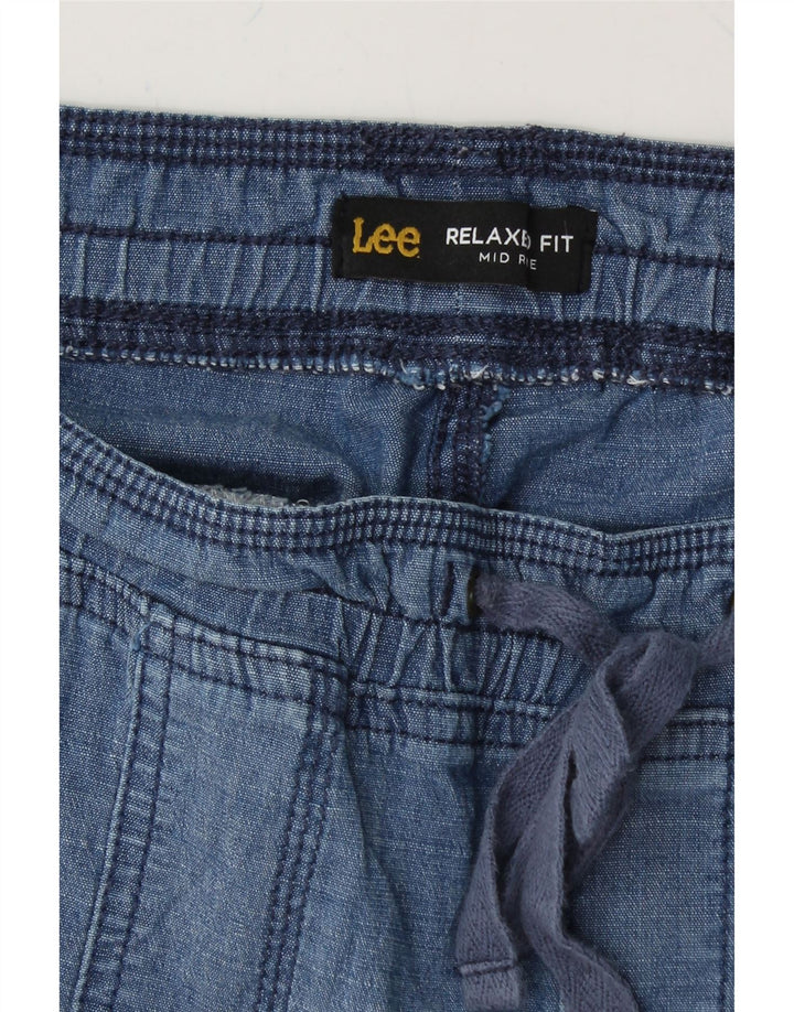 LEE Womens Mid Rise Relaxed Fit Cargo Shorts W30 Medium Blue Vintage Lee and Second-Hand Lee from Messina Hembry 