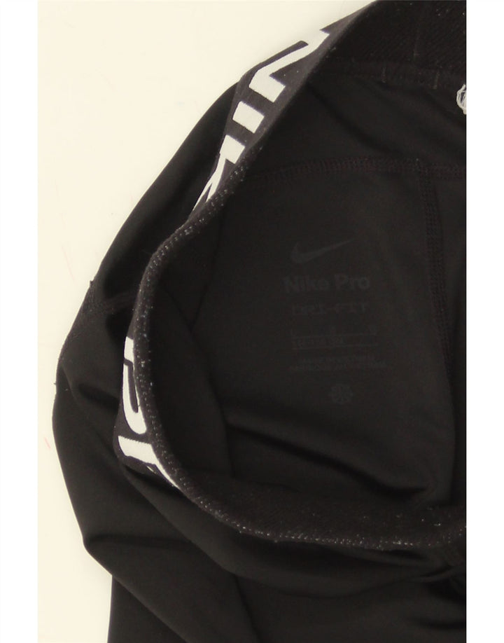 Nike Girls Dri Fit Graphic Leggings 12-13 Years Large  Black Polyester