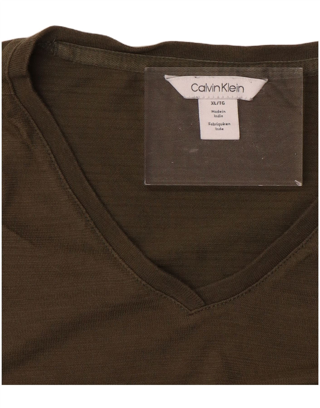 CALVIN KLEIN Mens T-Shirt Top XL Khaki