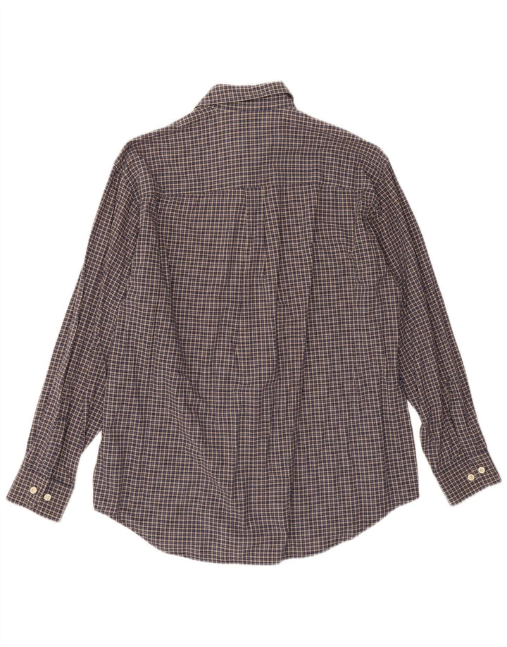 Carrera Mens Flannel Shirt Size 41/42 Large Navy Blue Check