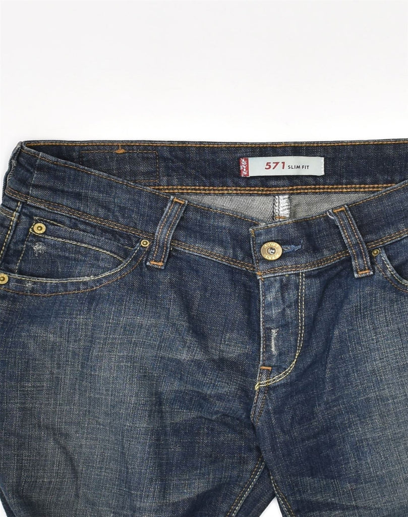 LEVI'S Womens 571 Slim Jeans W31 L28 Blue Cotton | Vintage Levi's | Thrift | Second-Hand Levi's | Used Clothing | Messina Hembry 