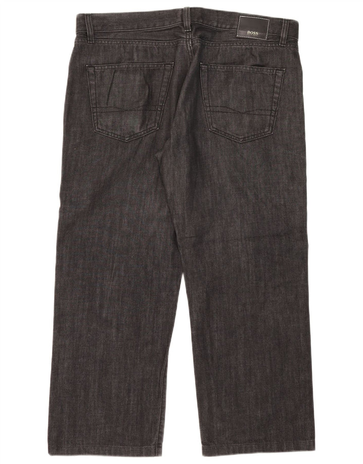 Hugo Boss Mens Straight Jeans W38 L26 Black Cotton