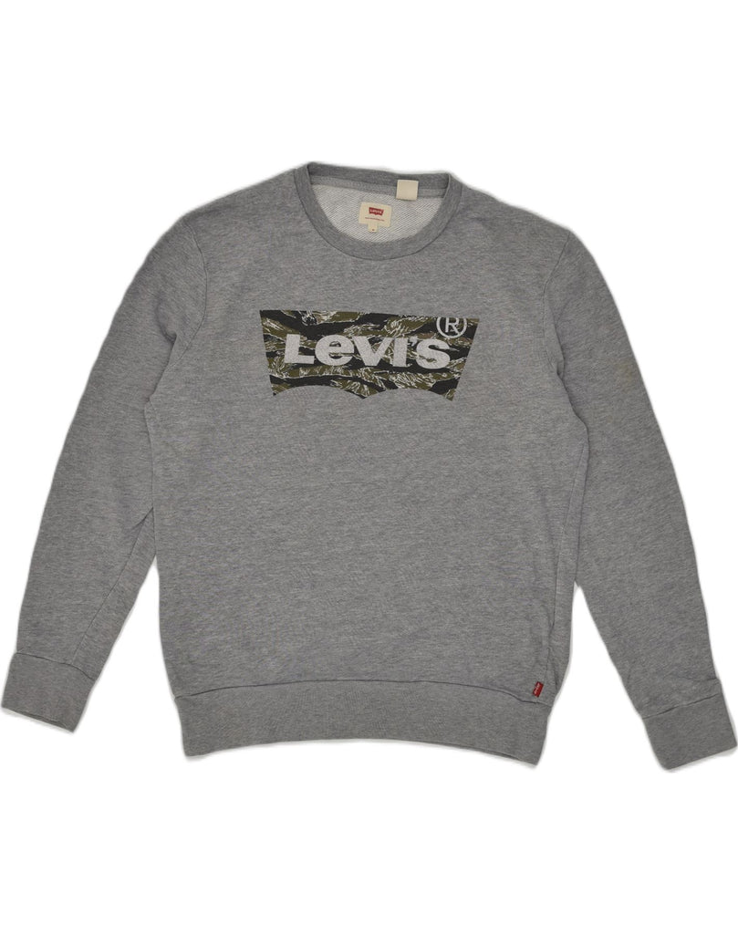 LEVI'S Mens Graphic Sweatshirt Jumper Small Grey Cotton | Vintage Levi's | Thrift | Second-Hand Levi's | Used Clothing | Messina Hembry 