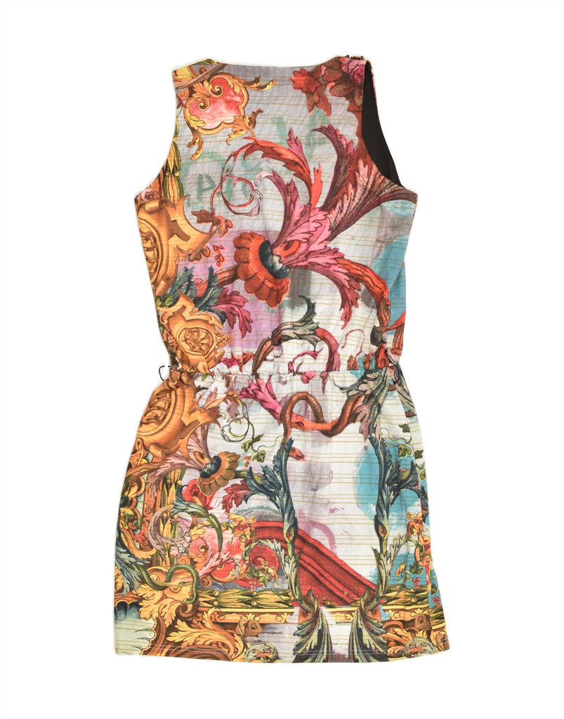 DESIGUAL Womens Sleeveless Sheath Dress UK 14 Large Brown Floral Polyester | Vintage Desigual | Thrift | Second-Hand Desigual | Used Clothing | Messina Hembry 