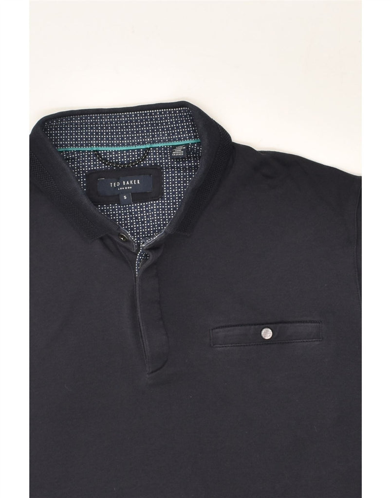 TED BAKER Mens Polo Shirt Size 5 XL Black Cotton | Vintage Ted Baker | Thrift | Second-Hand Ted Baker | Used Clothing | Messina Hembry 