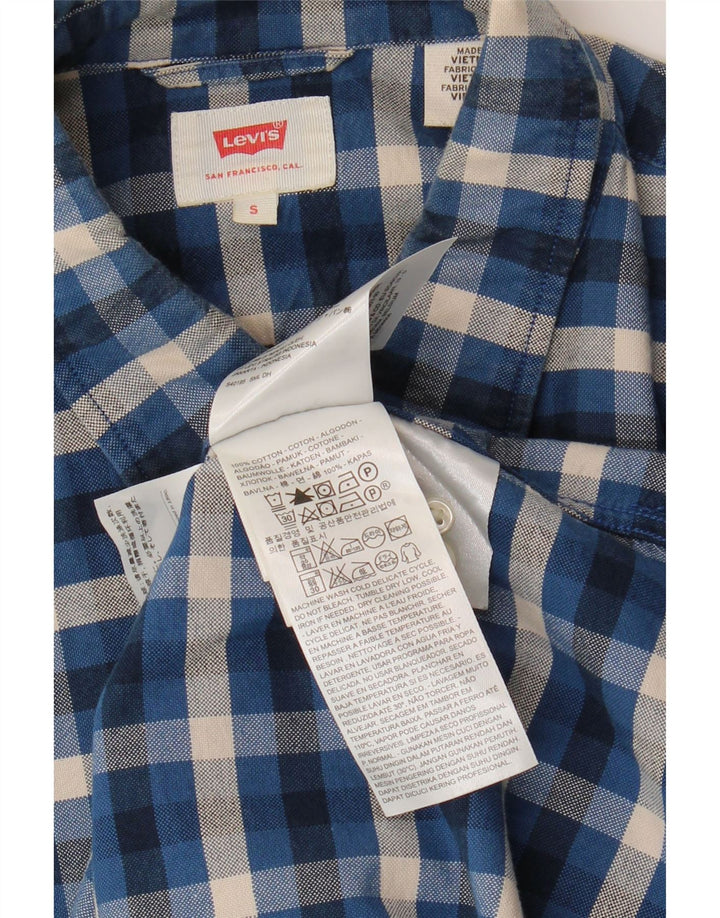 Levi's Mens Shirt Small Blue Check Cotton