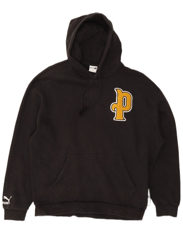 Puma Mens Graphic Hoodie Jumper Large Black Cotton