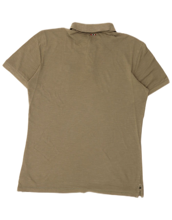 Napapijri Mens Geographic Polo Shirt Large Khaki Cotton