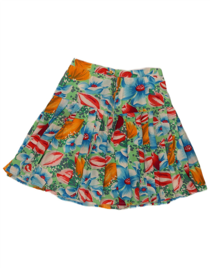 Vintage Womens Pleated Skirt W28 Medium Multicoloured Floral