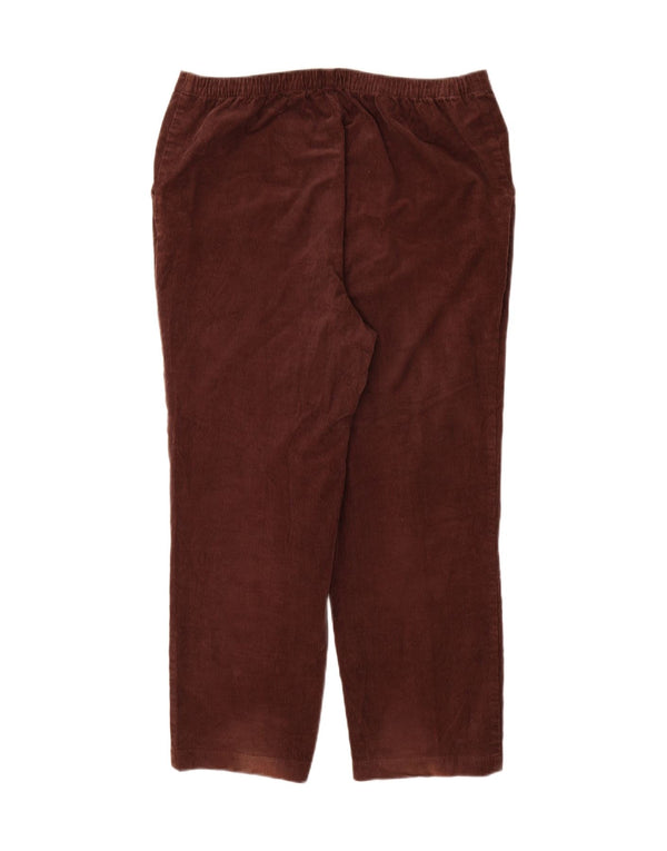 Marks & Spencer Womens High Waist Corduroy Trousers UK 14 Large W34 L28 Bro