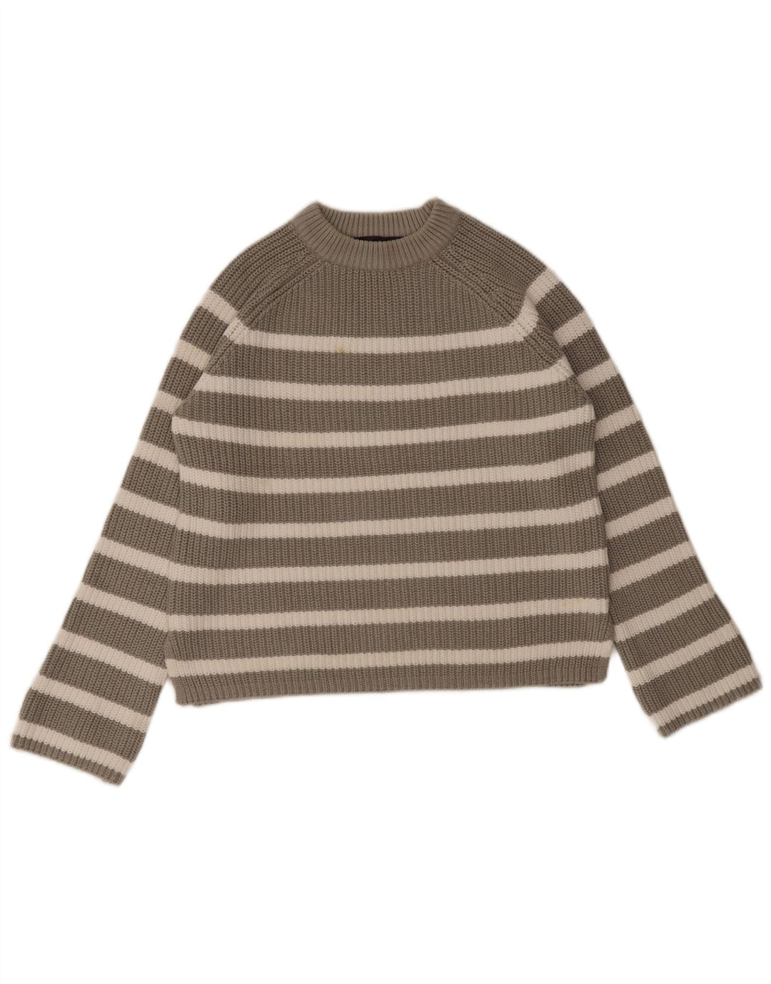 Marks & Spencer Womens Crew Neck Jumper Sweater UK 10 Small Grey Striped