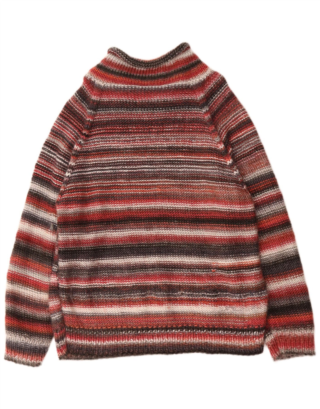 Vintage Mens Turtle Neck Jumper Sweater Medium Multicoloured Striped