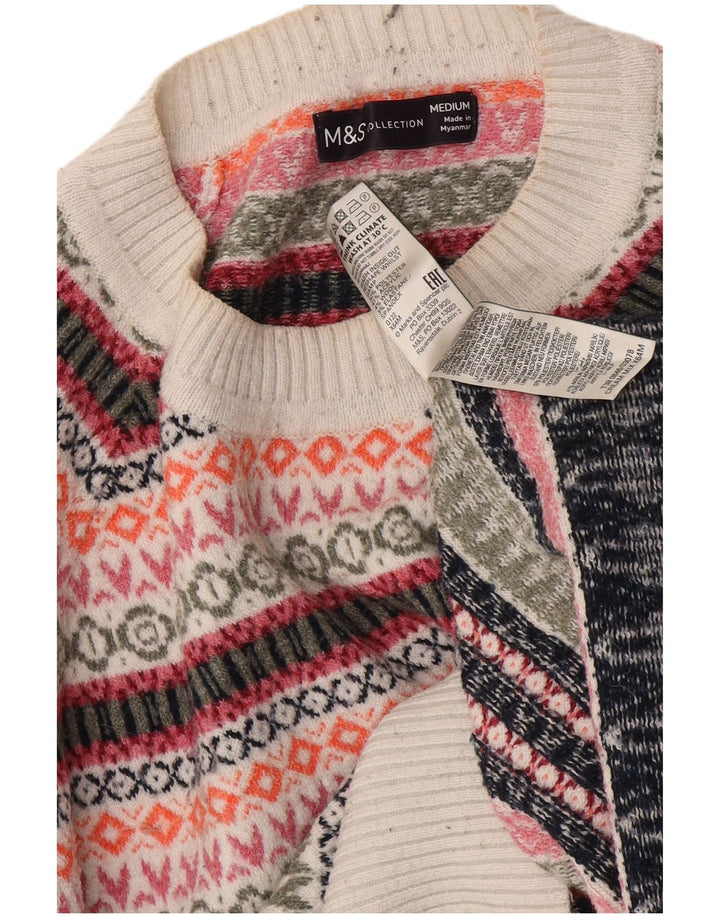Marks & Spencer Womens Crew Neck Jumper Sweater UK 14 Medium Multicoloured