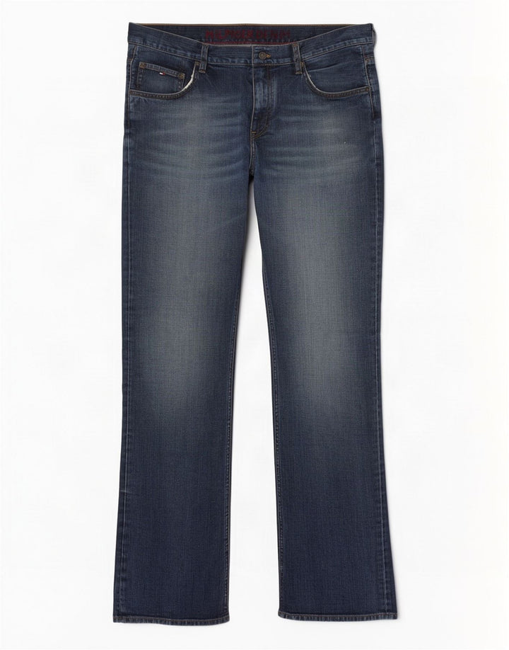 Tommy Hilfiger Mens Bootcut Jeans W38 L34 Navy Blue Cotton