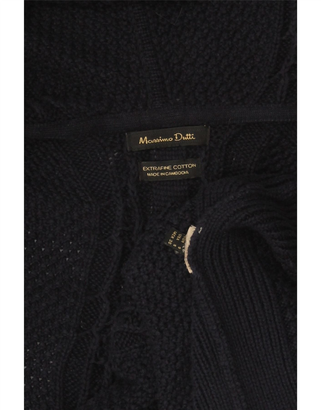 MASSIMO DUTTI Womens Longline Cardigan Sweater UK 10 Small Navy Blue