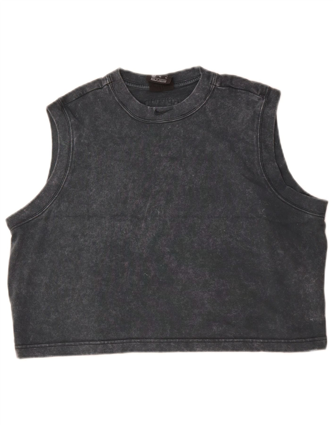 NIKE Womens Crop Vest Top UK 18 XL Grey Cotton