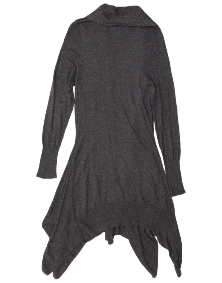 Marks & Spencer Womens Asymmetric Cardigan Sweater UK 14 Medium Grey