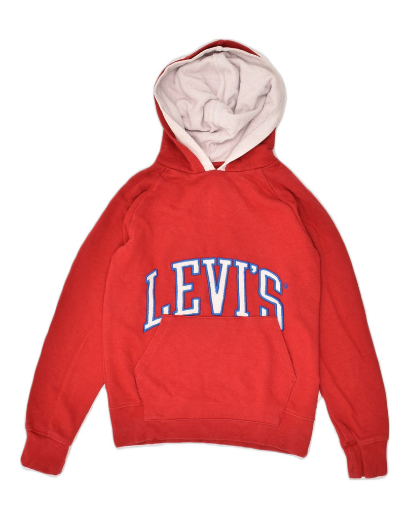 LEVI'S Boys Graphic Hoodie Jumper 9-10 Years Red Cotton | Vintage Levi's | Thrift | Second-Hand Levi's | Used Clothing | Messina Hembry 