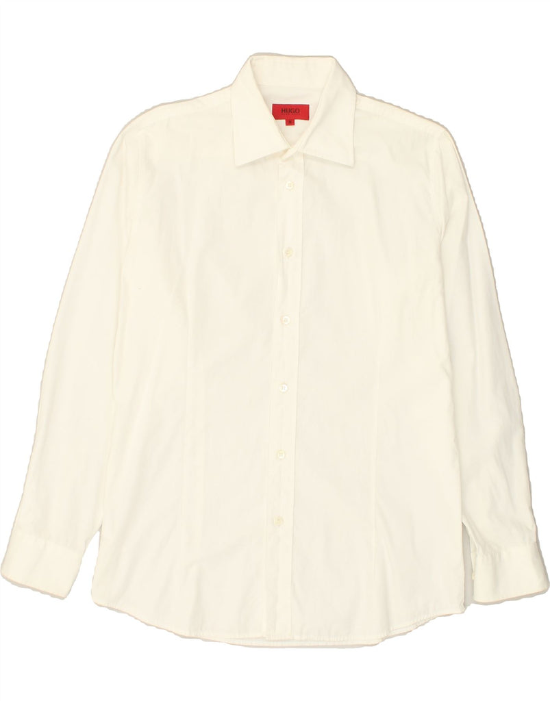 HUGO BOSS Mens Shirt Medium White | Vintage Hugo Boss | Thrift | Second-Hand Hugo Boss | Used Clothing | Messina Hembry 