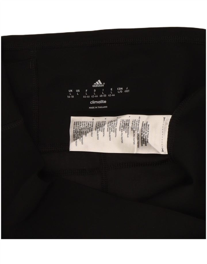 ADIDAS Womens Climalite Capri Leggings UK 16/18 Large  Black Polyester