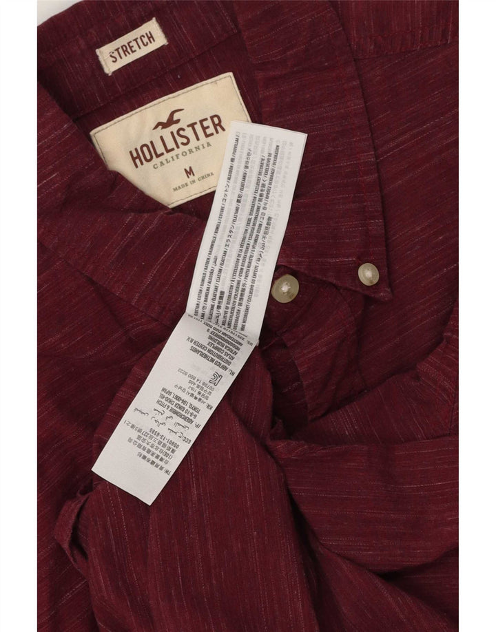 Hollister Mens Stretch Shirt Medium Burgundy Flecked Cotton