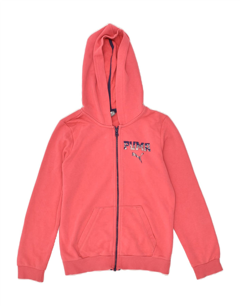 PUMA Girls Graphic Zip Hoodie Sweater 11-12 Years Large Pink Cotton | Vintage Puma | Thrift | Second-Hand Puma | Used Clothing | Messina Hembry 