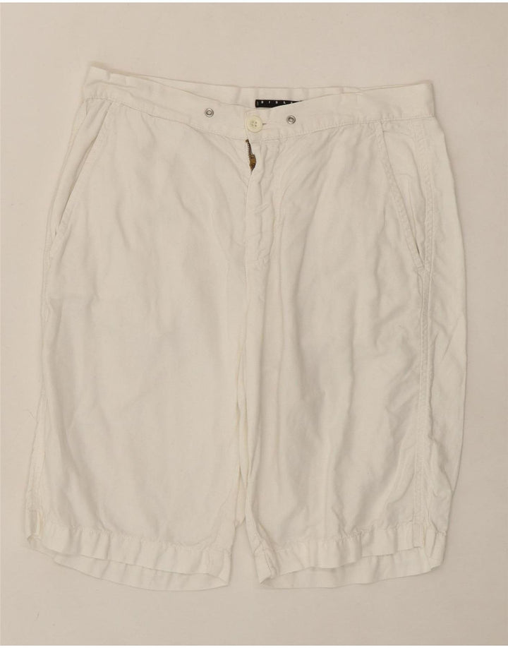 SISLEY Womens Chino Shorts IT 44 Medium W30 White Cotton Vintage Sisley and Second-Hand Sisley from Messina Hembry 