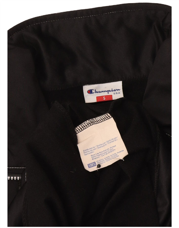Champion Mens Graphic Tracksuit Top Jacket Small Black Polyester