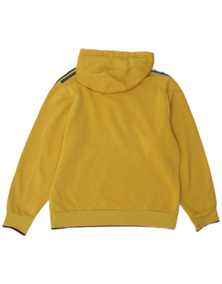 Adidas Mens Graphic Hoodie Jumper Medium Yellow Cotton