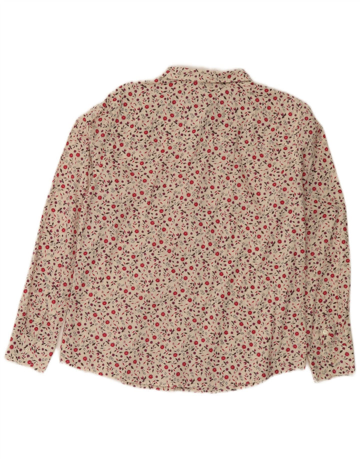Benetton Womens Shirt UK 16 Large White Floral