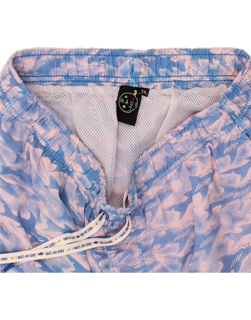 MAUI AND SONS Mens Sport Shorts 2XL Pink Animal Print Vintage Maui and Sons and Second-Hand Maui and Sons from Messina Hembry 