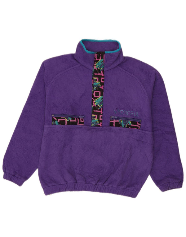 Sportful Mens Loose Fit Graphic Fleece Jumper IT 46 Small Purple Geometric