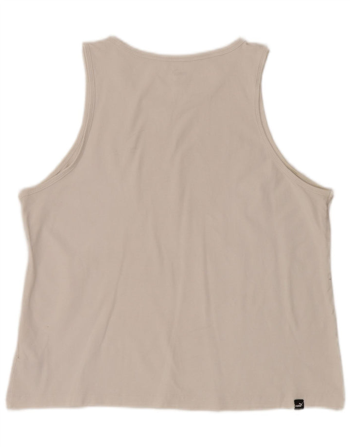 PUMA Womens Graphic Vest Top UK 18 XL White Cotton