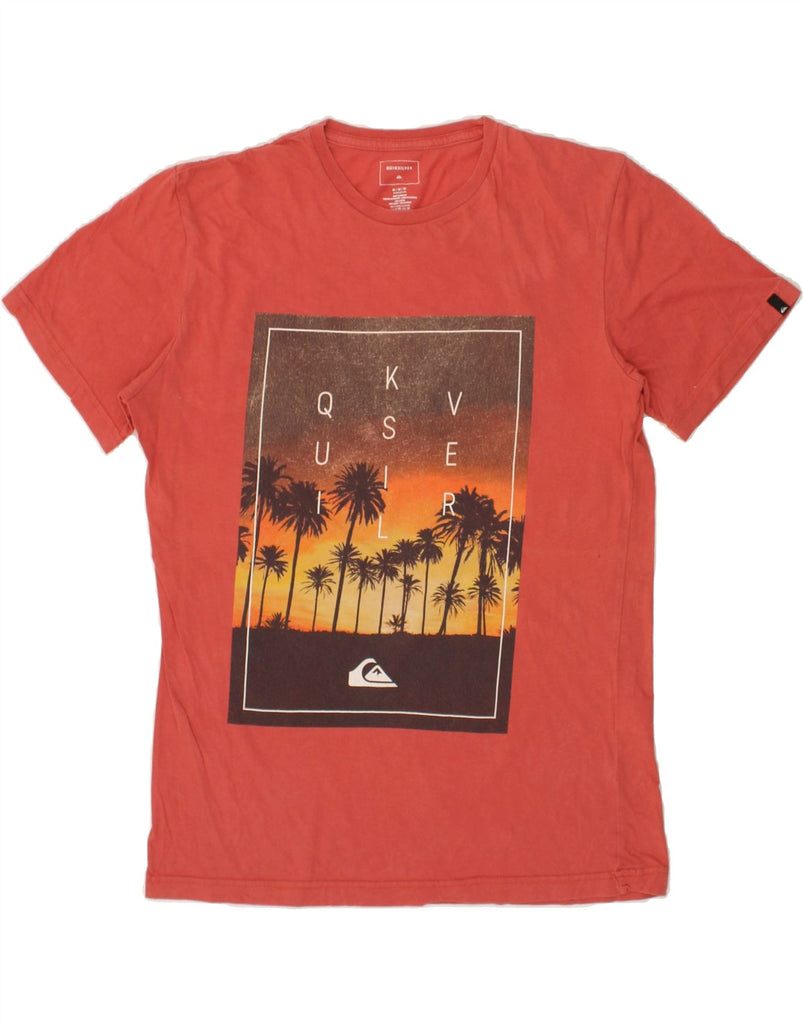 QUIKSILVER Mens Regular Fit Graphic T-Shirt Top Medium Red Cotton | Vintage Quiksilver | Thrift | Second-Hand Quiksilver | Used Clothing | Messina Hembry 