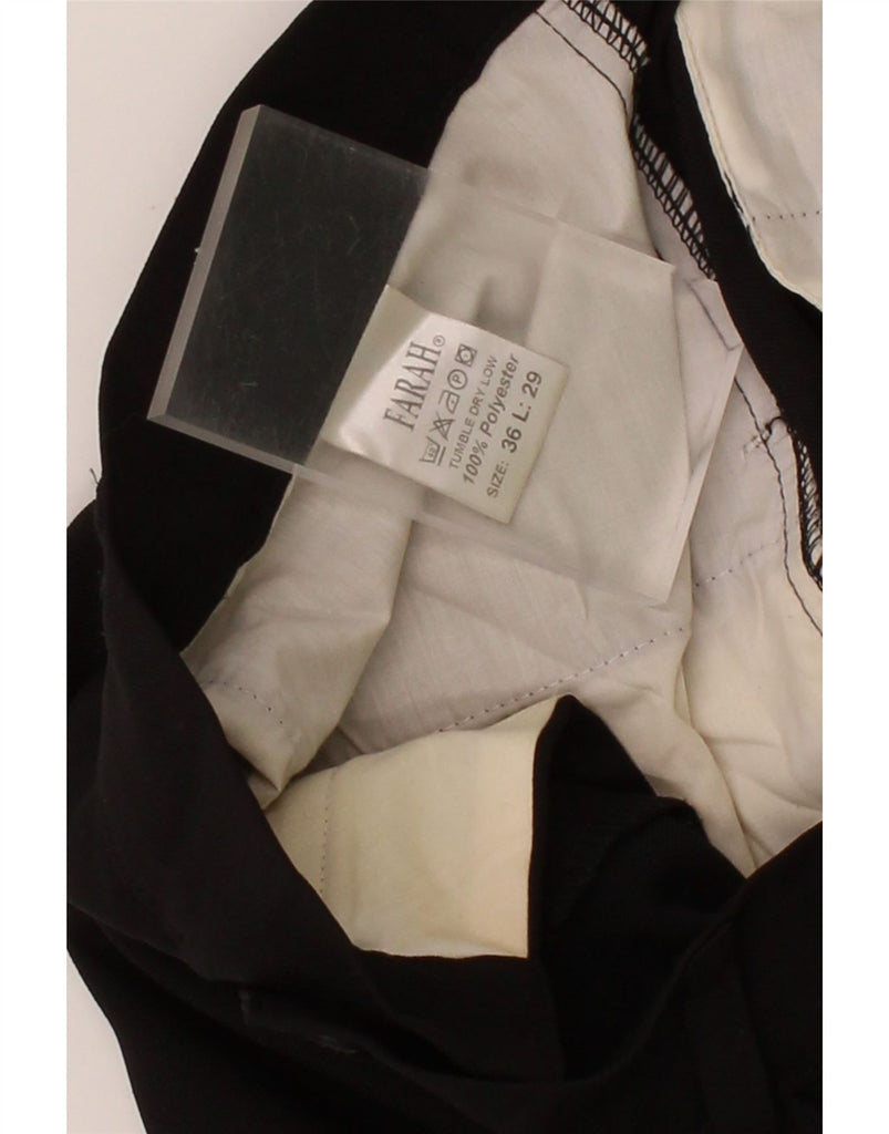 FARAH Mens Straight Casual Trousers W36 L29 Black Polyester Vintage Farah and Second-Hand Farah from Messina Hembry 