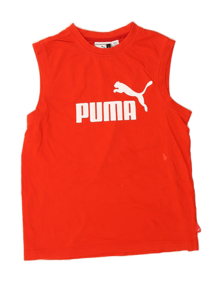 PUMA Womens Graphic Vest Top UK 14 Large Red Vintage Puma and Second-Hand Puma from Messina Hembry 