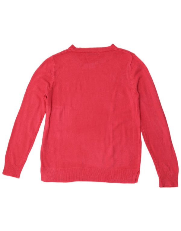 Marks & Spencer Womens Boat Neck Jumper Sweater UK 12 Medium Pink Acrylic